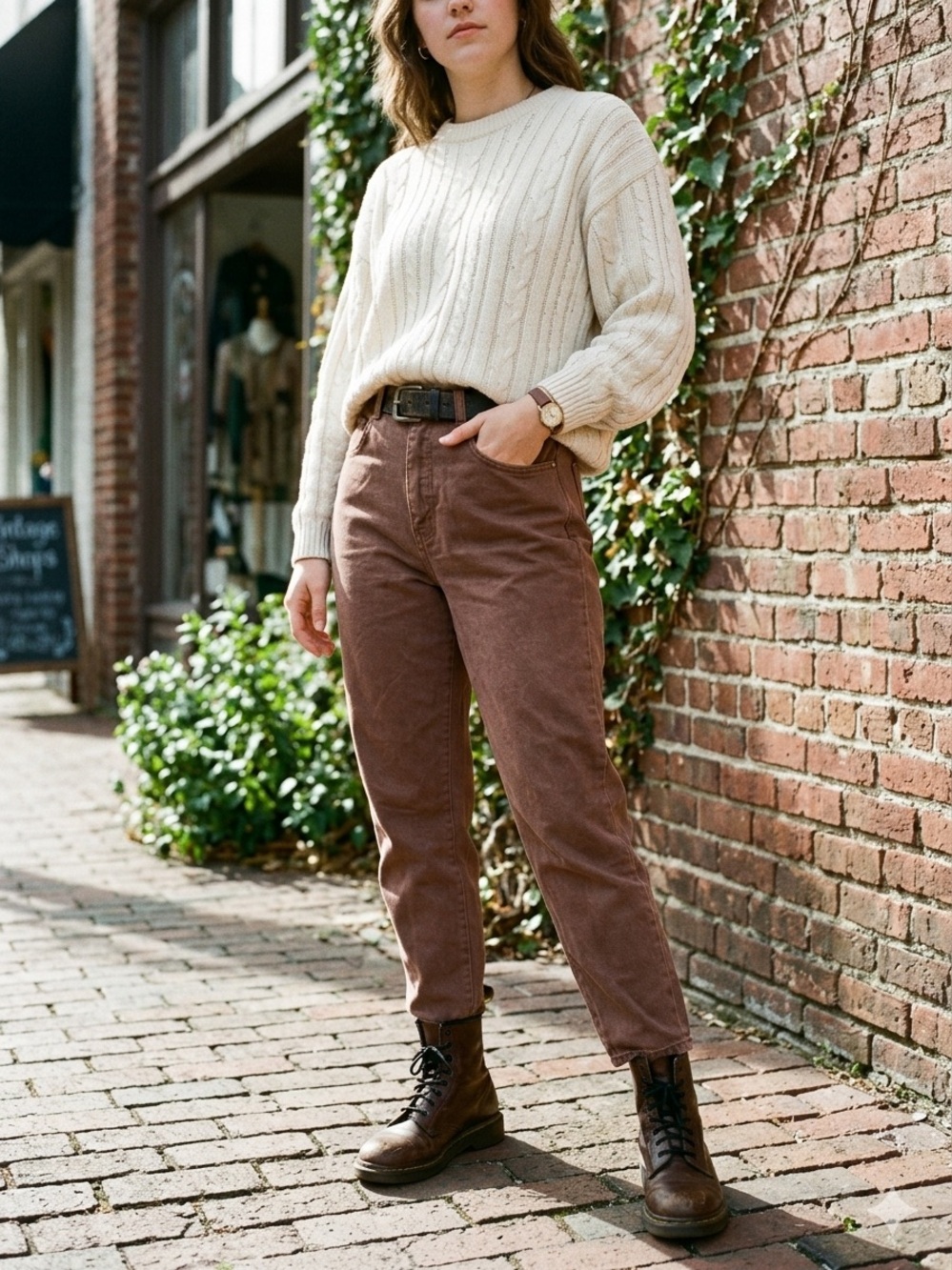 Vintage 90s Gloria Vanderbilt Brown High Waisted Mom Jeans Size 6